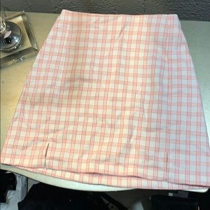 Pink plaid mini skirt